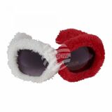 F-040a Fun Party Brille Form: Plüsch Brille Farbe: Rot Weiss