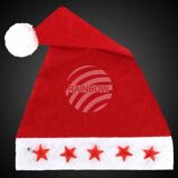 WM-14 Weihnachtsmütze Nikolausmütze aus Plüsch mit 5 Leuchtsternen für Kinder