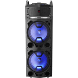 Aiwa KBTUS-900 Karaoke LED Trolley 100W Party Lautsprecher kabellose Mikrofone, BT Audio HiFi Mikrofon Bassbox Feier Spaß Unterhaltung